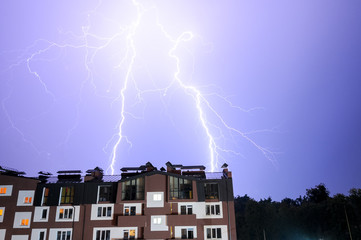 lightning over the city