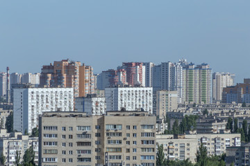 Fototapeta na wymiar sight of modern district of Kyiv at summer