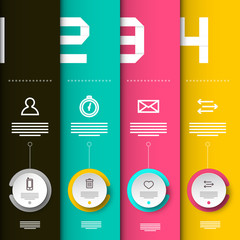 Four Steps Infographic Layout with Icons and Sample Text