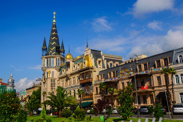 Fototapeta na wymiar View of Europe Square in Batumi, Georgia