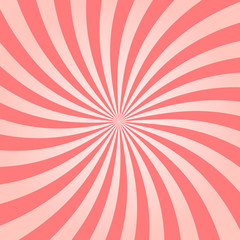 Retro Vector Pink Sunburst Background. Twisted Star Rays Backdrop.