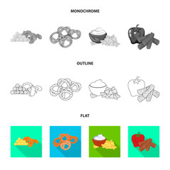 Vector design of taste and seasonin logo. Set of taste and organic   vector icon for stock.