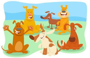 dogs cartoon animal characters group