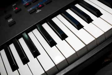piano keyboard closeup music musician studio recording product photography sound electric harmony melody jingle piece song refrain tune air line theme