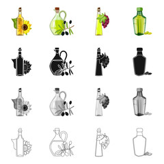 Fototapeta premium Vector illustration of healthy and vegetable logo. Collection of healthy and agriculture stock symbol for web.