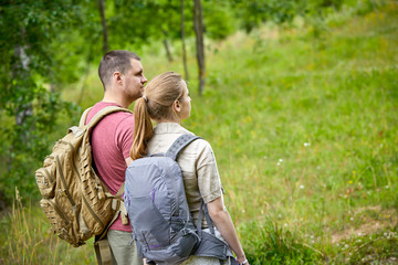 two travelers in the forest