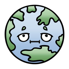 gradient shaded cartoon planet earth