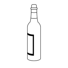 Wine bottle isolated symbol black and white