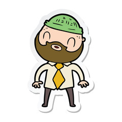 sticker of a cartoon bearded man