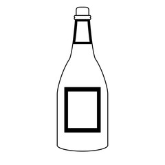Wine bottle isolated symbol black and white