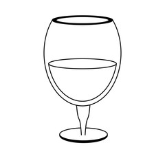 Wine cup drink isolated black and white