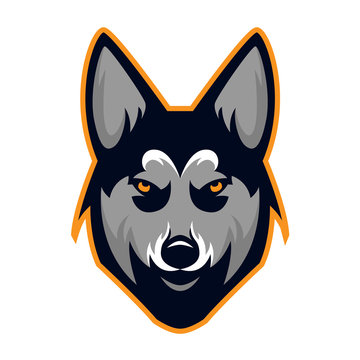 Husky Dog Head Team Mascot Logo