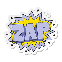 Fototapeta premium sticker of a cartoon zap explosion sign