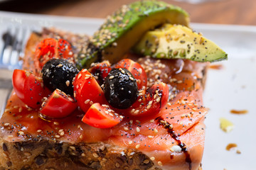 salmon and avocado toast