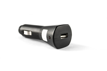 Car charger on a white background.