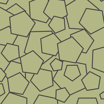 Abstract green background with a regular pentagons