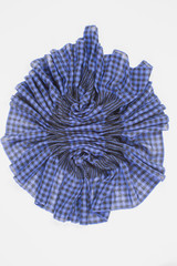 crumpled blue female scarf