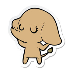 sticker of a cute cartoon elephant
