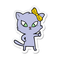 sticker of a cartoon cat