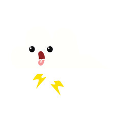 flat color retro cartoon storm cloud