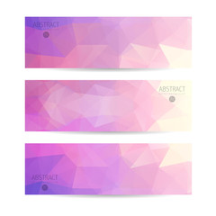 Fototapeta premium Vector purple banners abstract triangle background