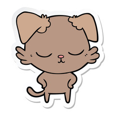 sticker of a cute cartoon dog