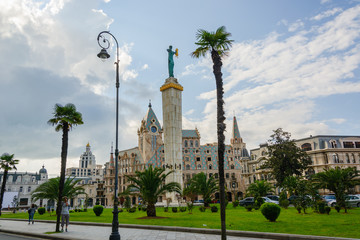 BATUMI, ADJARA, GEORGIA - SEPTEMBER 19: Medea statue holding the Golden Fleece on September 19,...