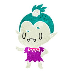 retro cartoon kawaii of cute vampire girl