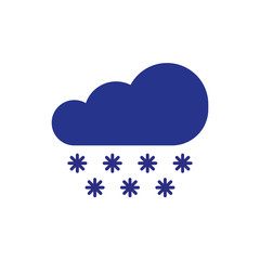 Cloud with snow symbol. Winter element icon in flat style. Vector