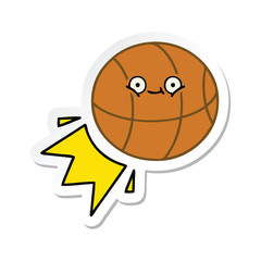 sticker of a cute cartoon basketball