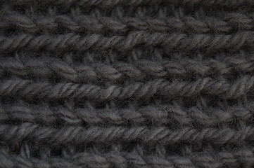 Texture large gray knit of wool thread background