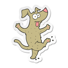Obraz na płótnie Canvas sticker of a cartoon dancing dog
