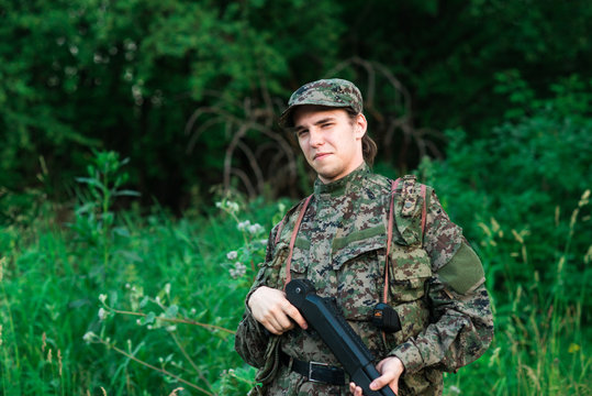 airsoft player on the game of war