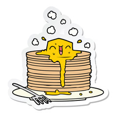 sticker of a stack of tasty pancakes