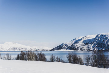 Fototapeta na wymiar norwegischer Fjord im Winter