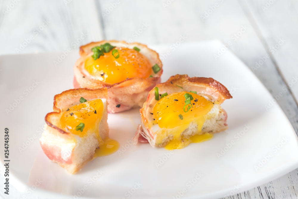 Canvas Prints bacon and egg muffin: cross section