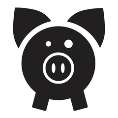 Pig icon in flat style.