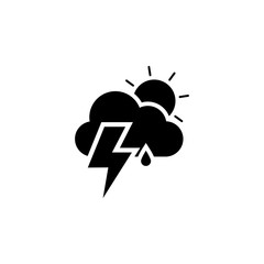 rain cloud lighting and sun icon. Element of weather illustration. Signs and symbols can be used for web, logo, mobile app, UI, UX