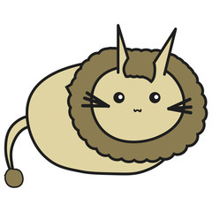 Bunny zodiac sign Leo in cartoon style.