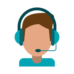 Man with headset avatar symbol