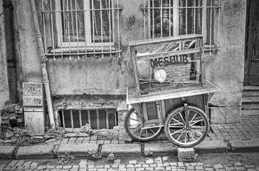 An old food cart on the street