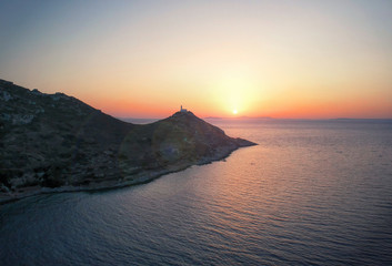 sunset watchtower from aerial view