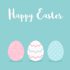 Happy Easter eggs greeting card