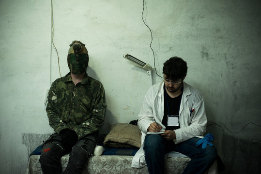 a scientist in a bunker in post-apocalypse