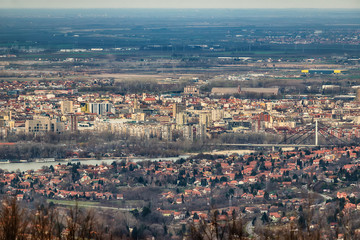 Panorama of Novi Sad viewed from Fruska Gora
