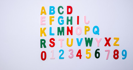 Detailed letters on a pure white background