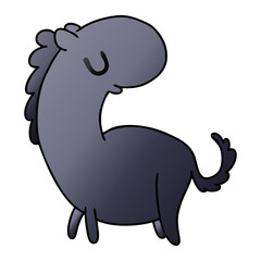 gradient cartoon kawaii of a cute horse
