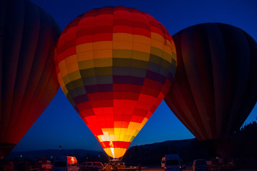 Fire in a balloon Preparation for takeoff