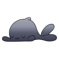 quirky gradient shaded cartoon whale