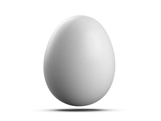 Original egg isolated on white background. Preparation for design. 3D Illustration